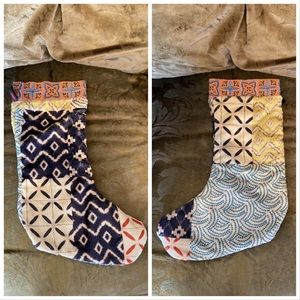 Johnny Was Boho Holiday Velvet Christmas Stocking With Embroidered Details